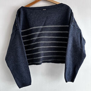 Women's Prana Blue Striped Knit Sweater Size M